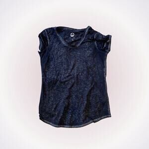 Dark Gray Open Back Burnout Short Sleeve T-Shirt | Sz S